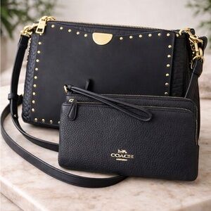 Coach Matching Crossbody & Wristlet Dreamer Navy Set NWT Rare